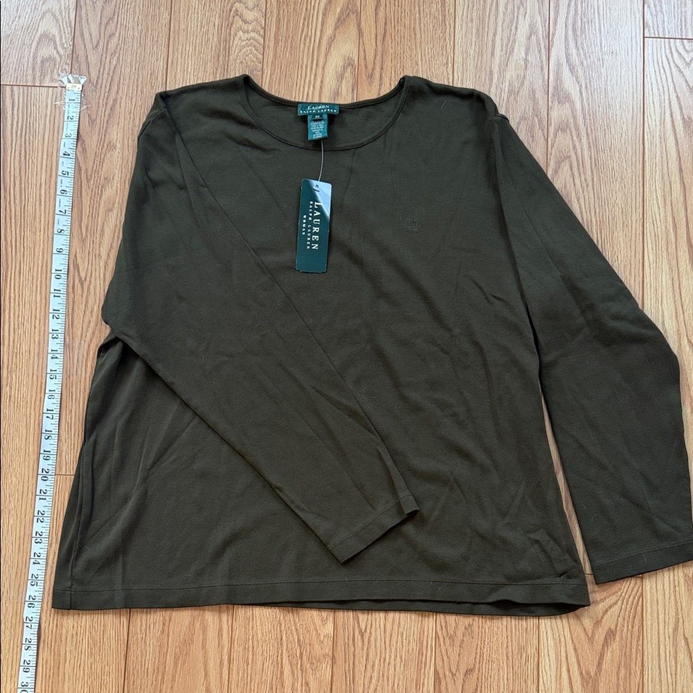 NWT Ralph Lauren Olive Green Plus Women's Jersey Top